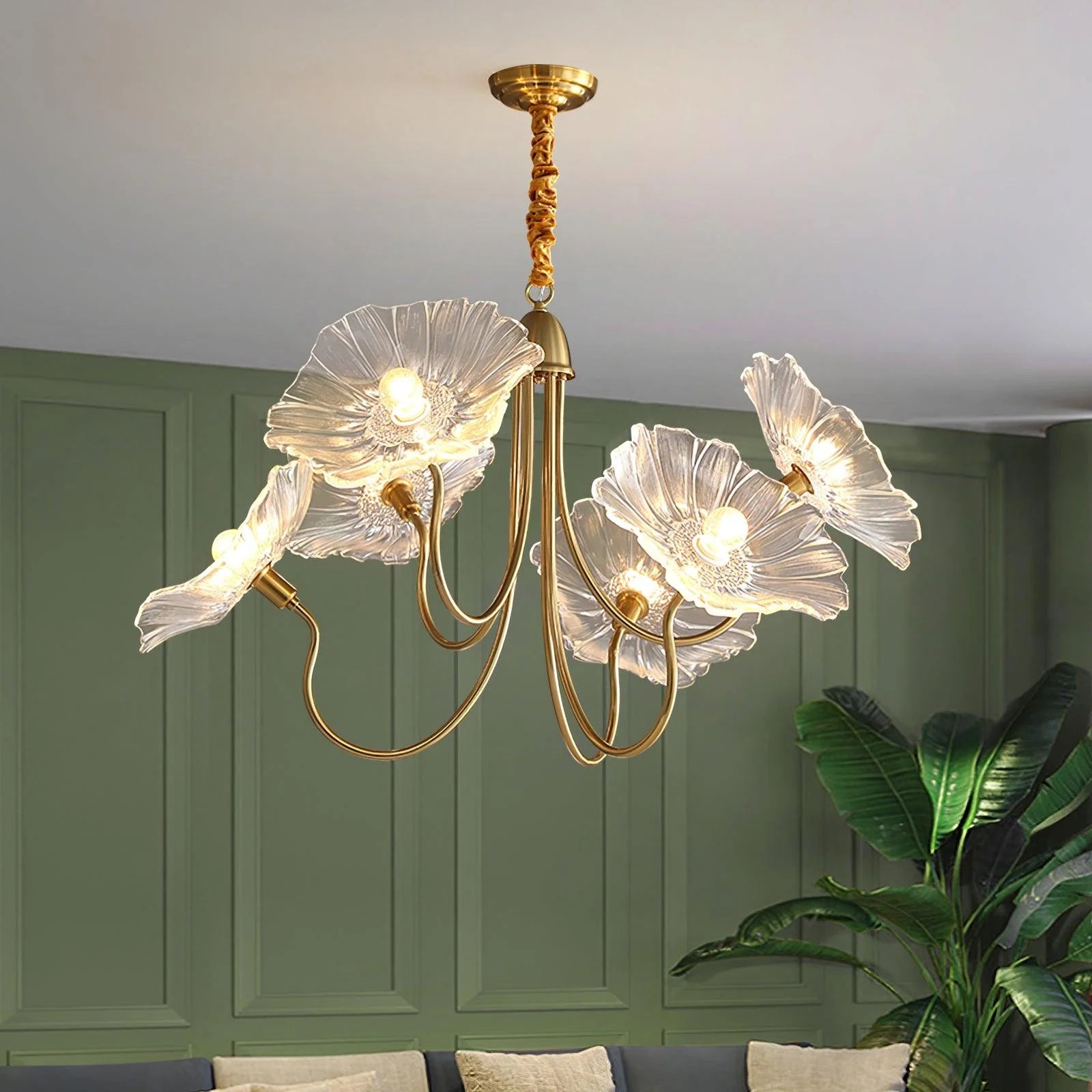 Lotus-Glasblatt-Kronleuchter