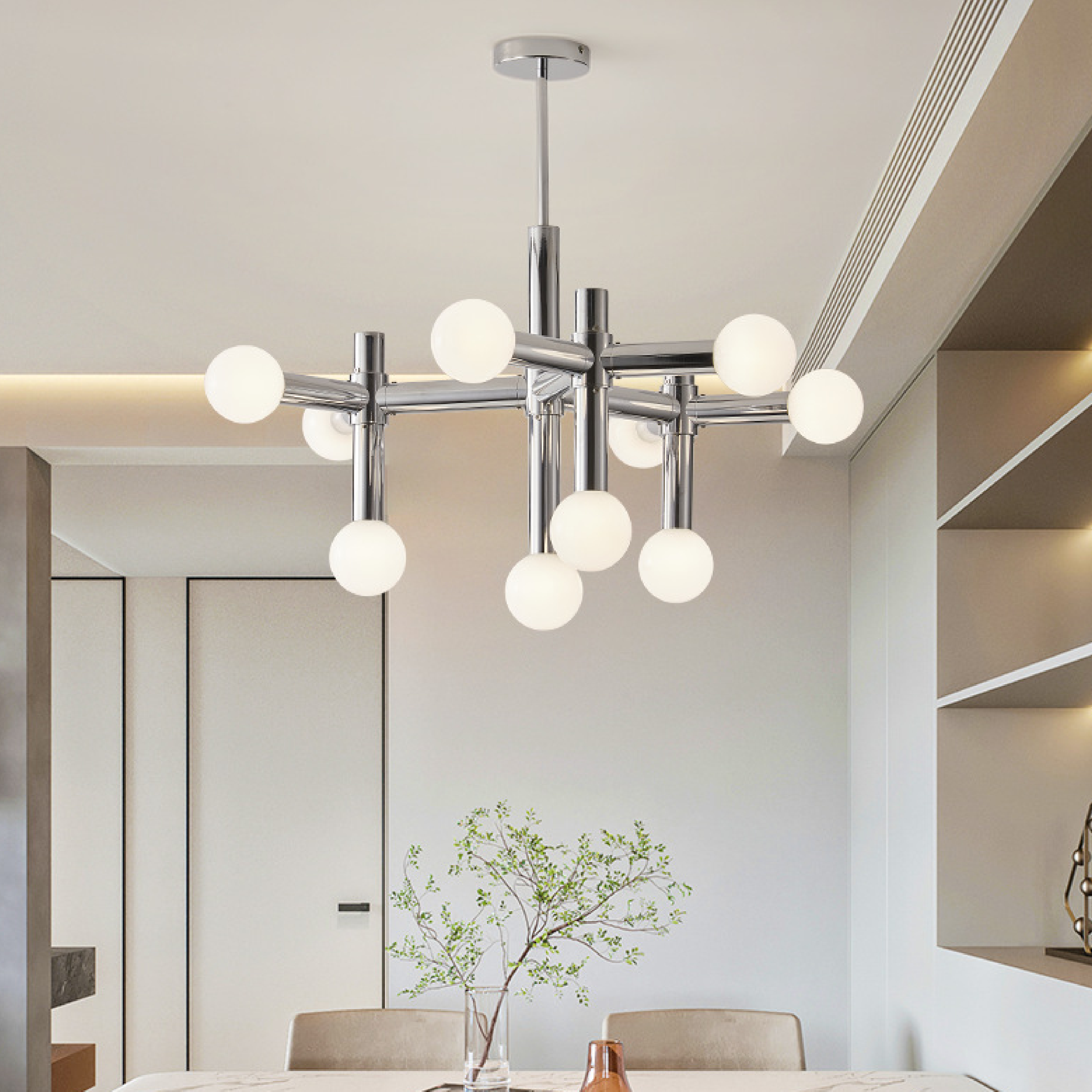 Bauhaus-Kronleuchter aus Metall