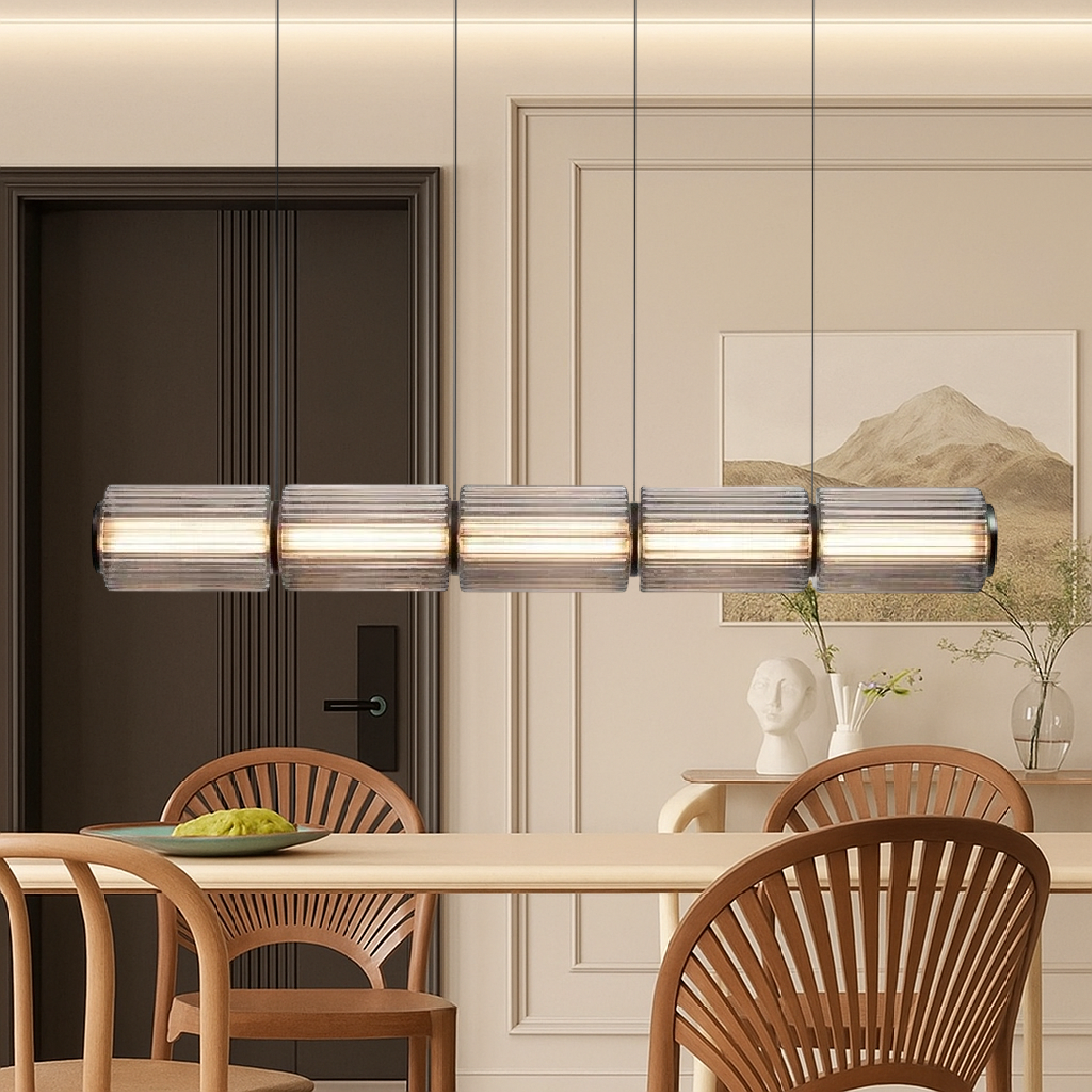 Zylinder Glas Pendelleuchte