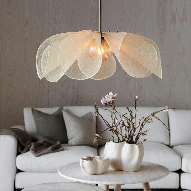 Vintage Stoff Pendelleuchte