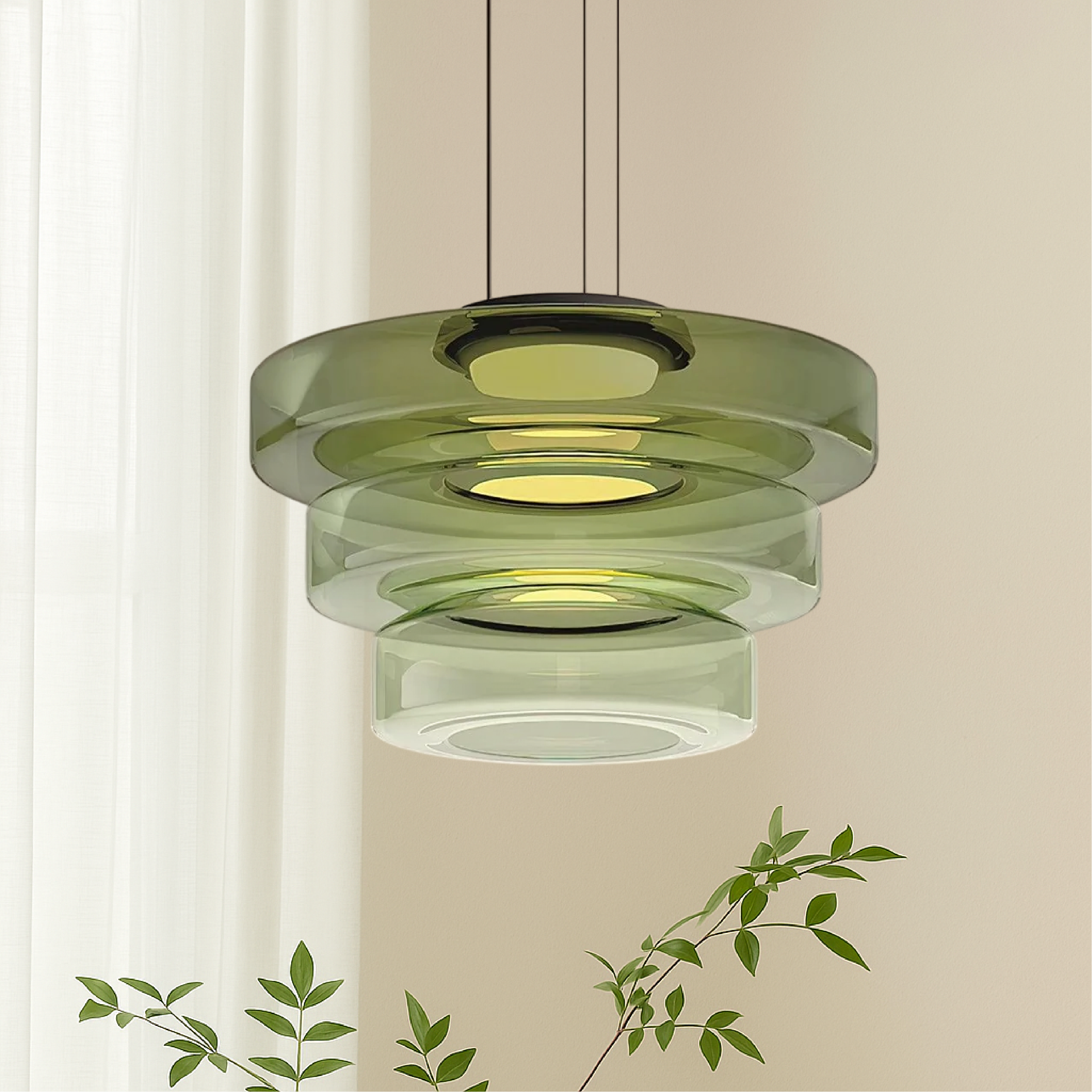 Dänische Glas Bauhaus Pendelleuchte