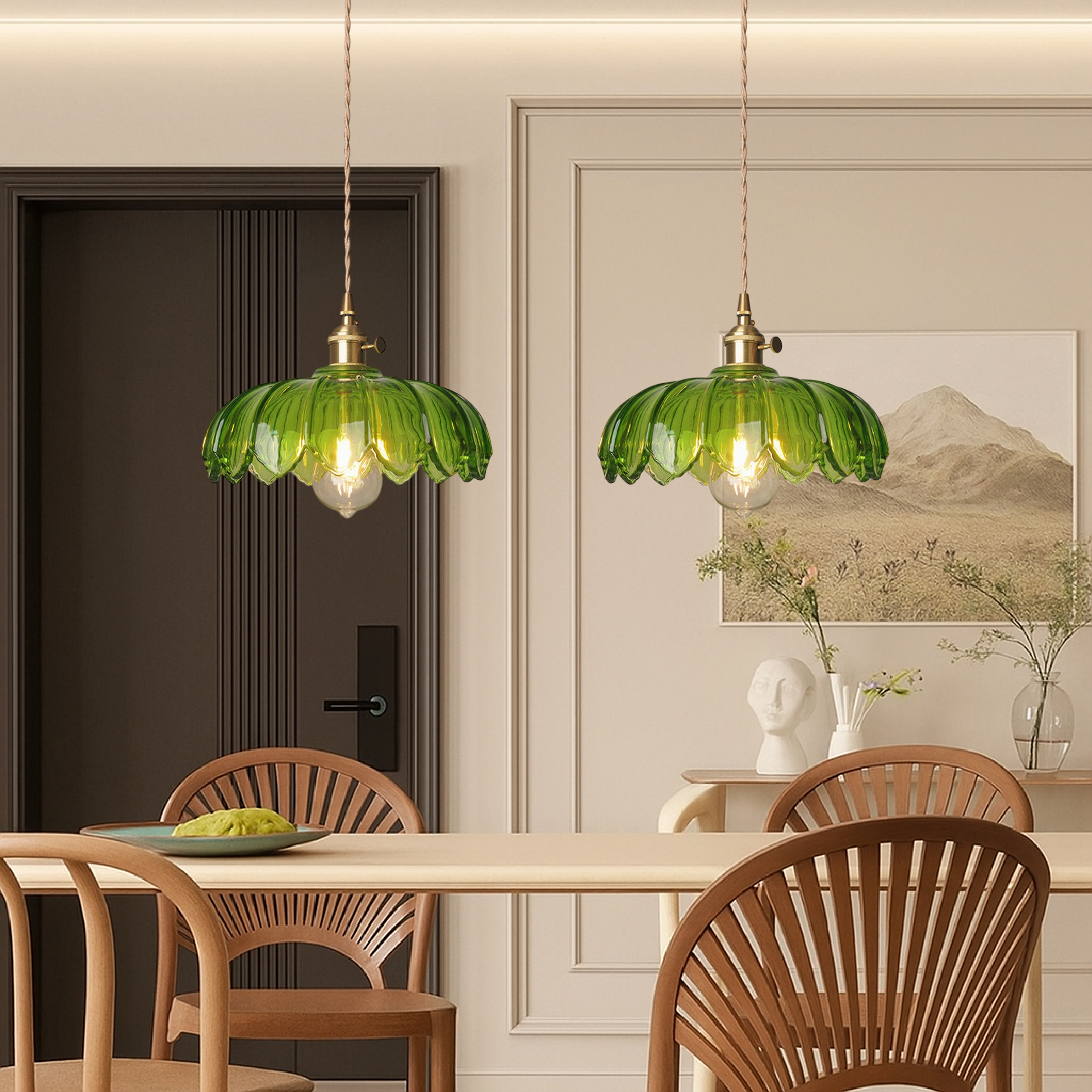 Glasblume Pendelleuchte