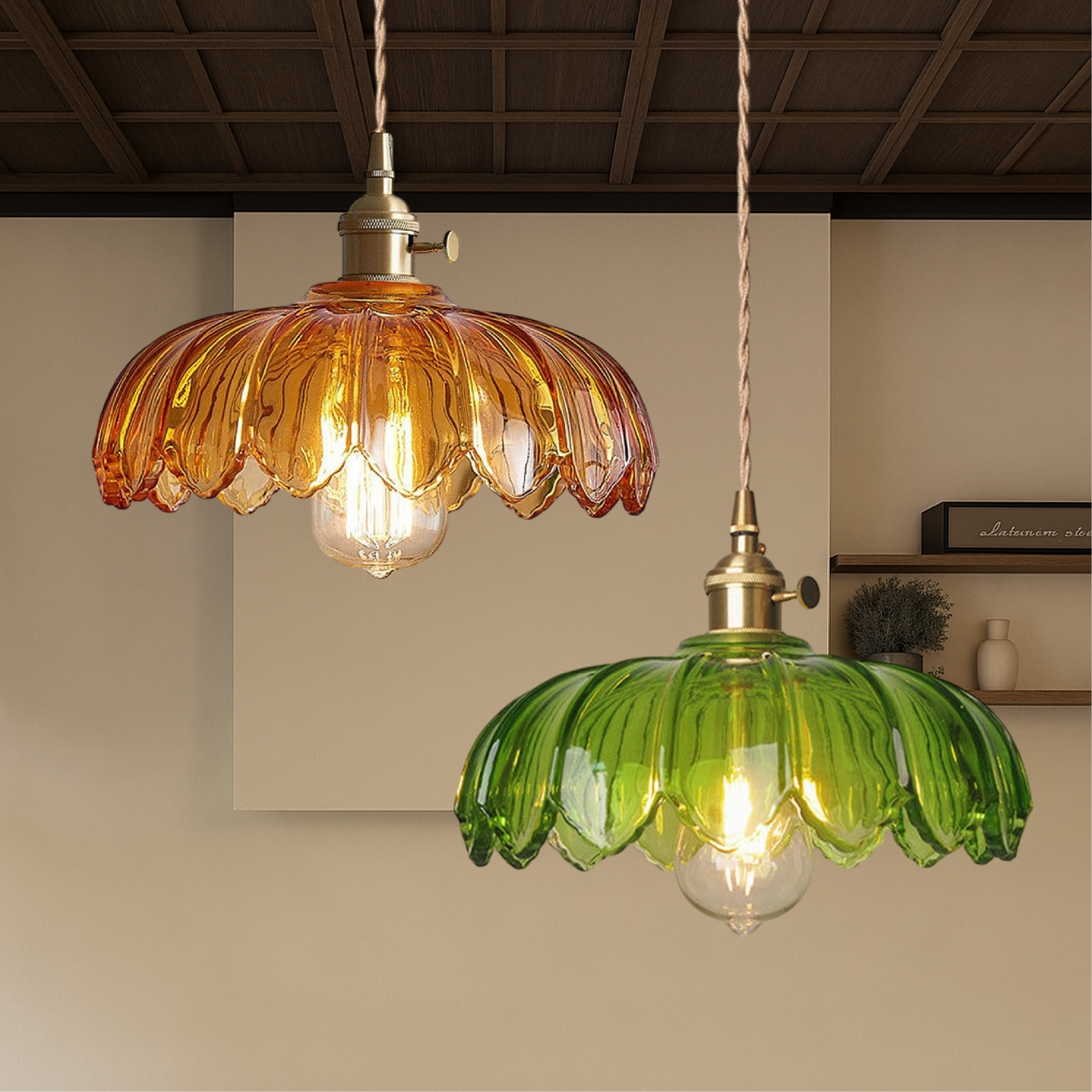 Glasblume Pendelleuchte