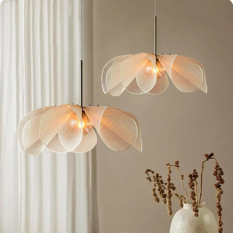 Vintage Stoff Pendelleuchte
