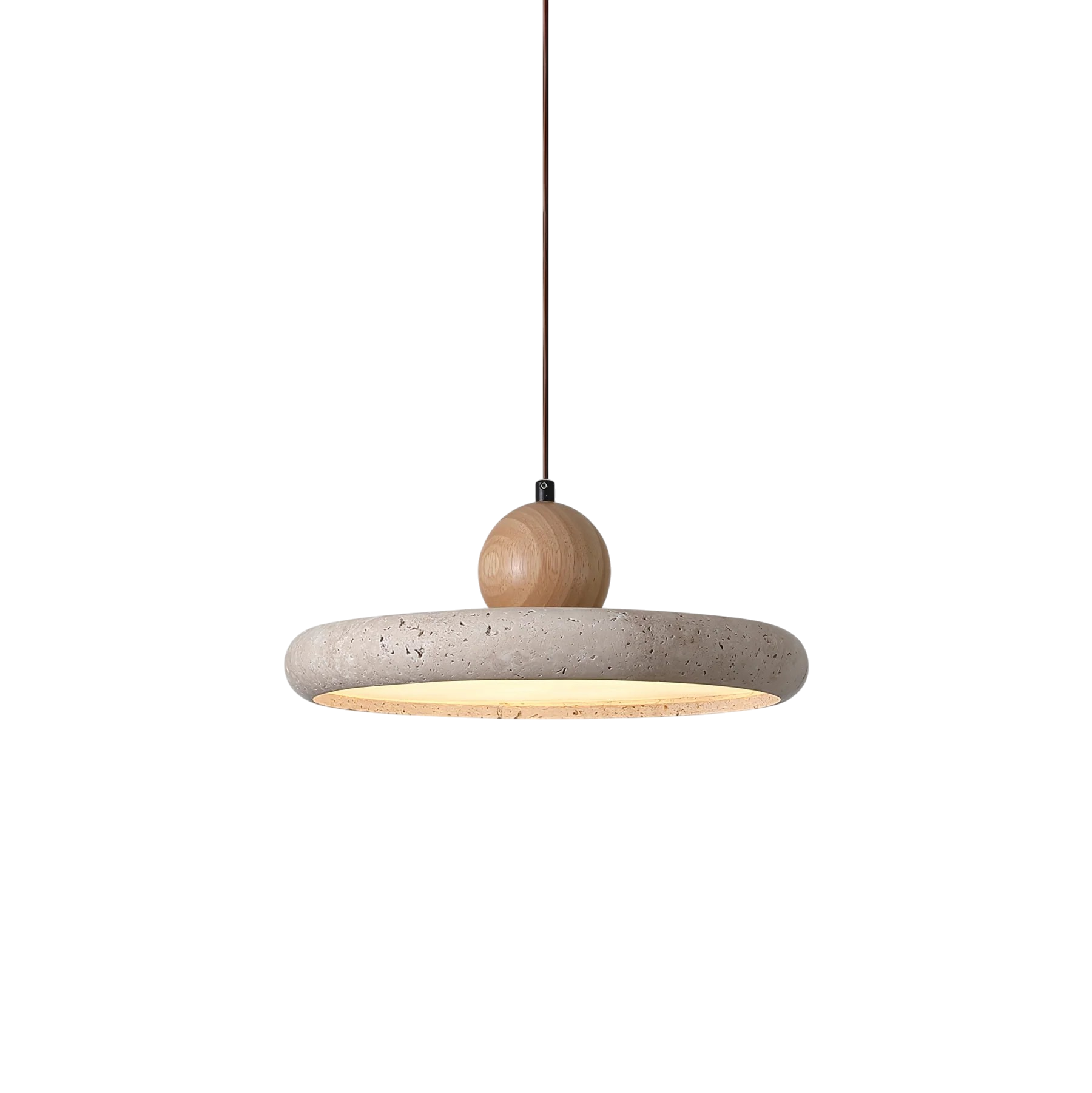 Travertin Holz Pendelleuchte