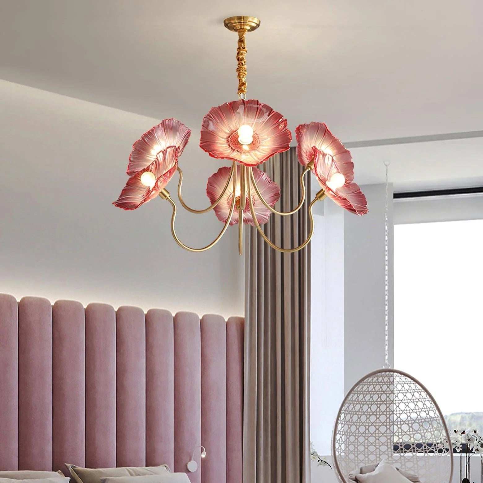 Lotus-Glasblatt-Kronleuchter