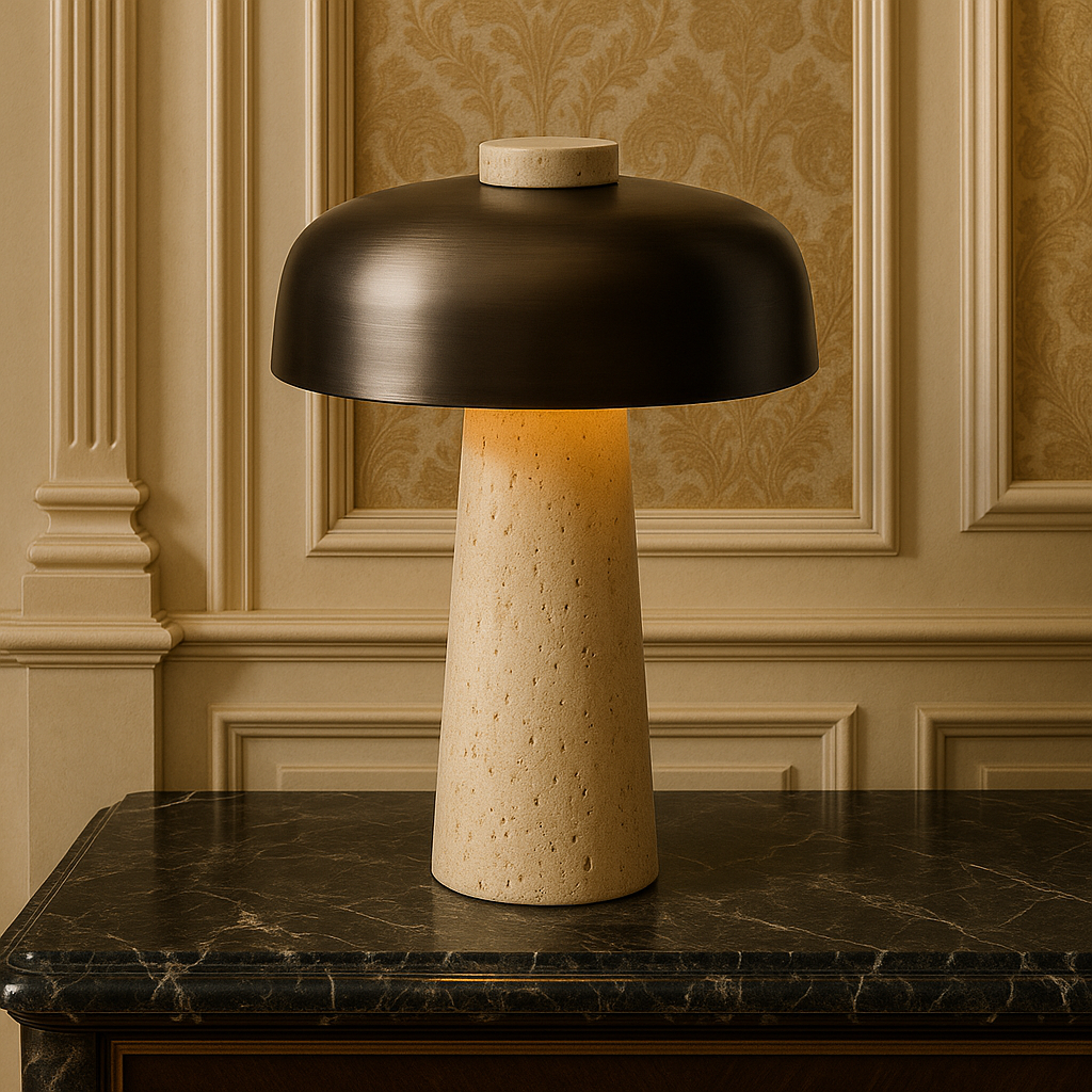 Travertin Tischlampe