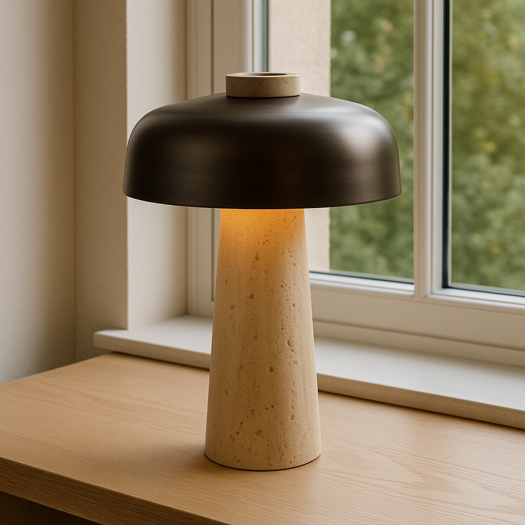 Travertin Tischlampe