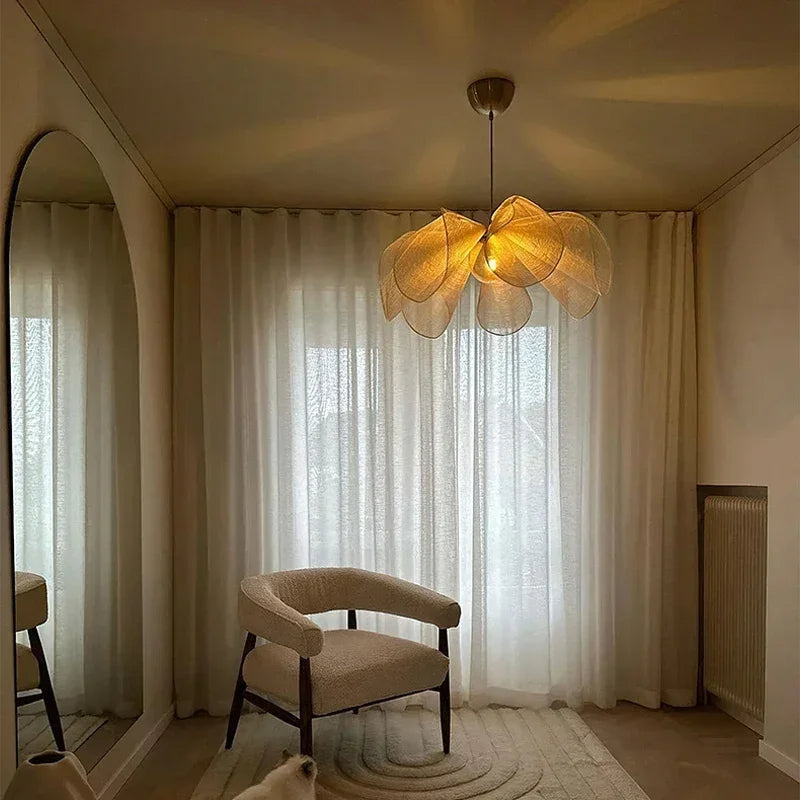 Vintage Stoff Pendelleuchte
