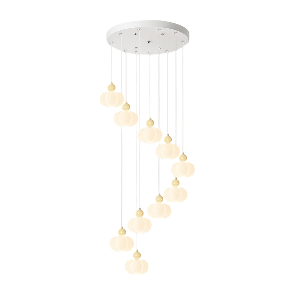 Art Deco Creme Treppe Kronleuchter