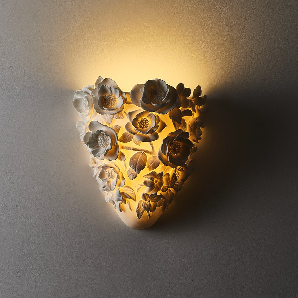 Keramik Blume Wandlampe