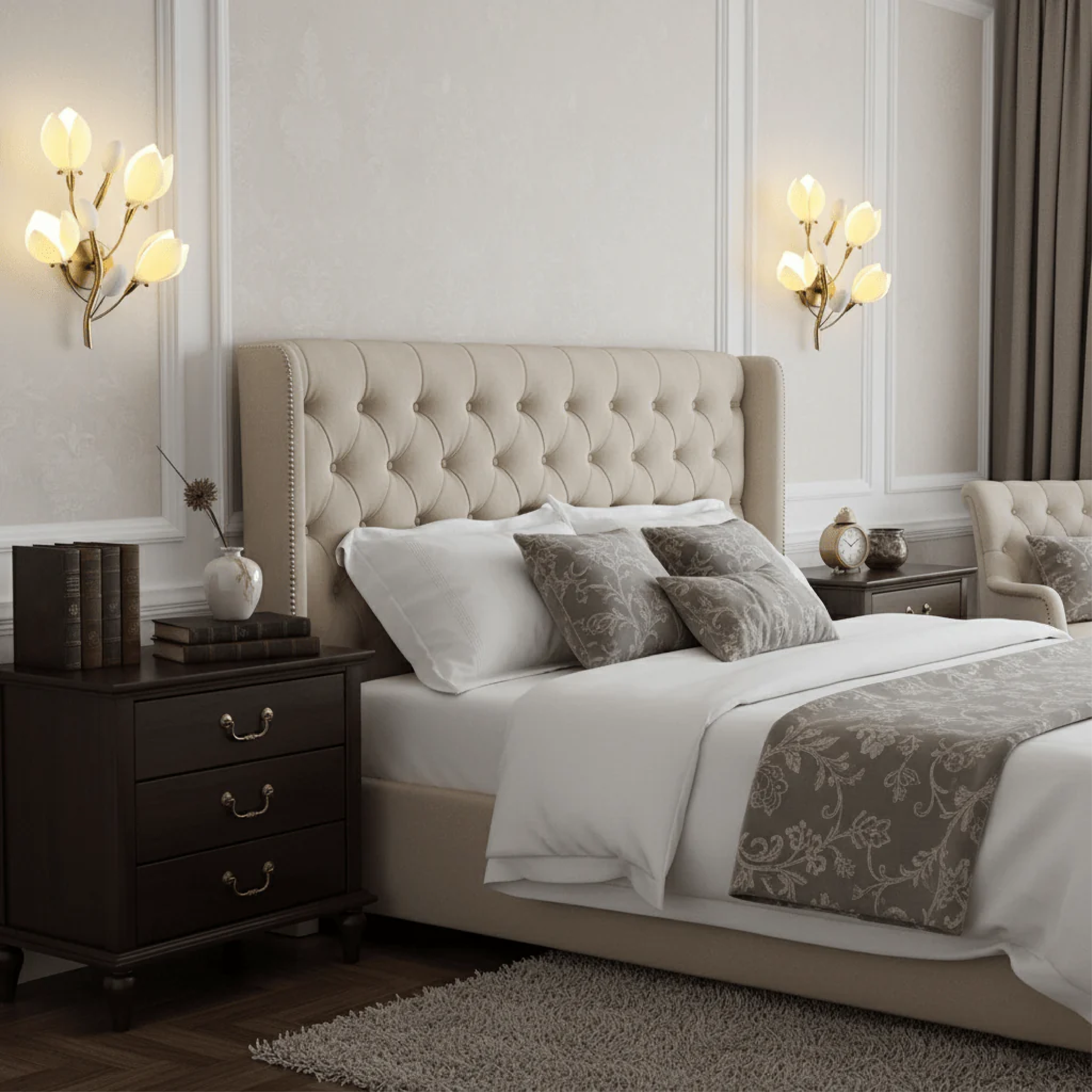 Keramik Blume Wandlampe