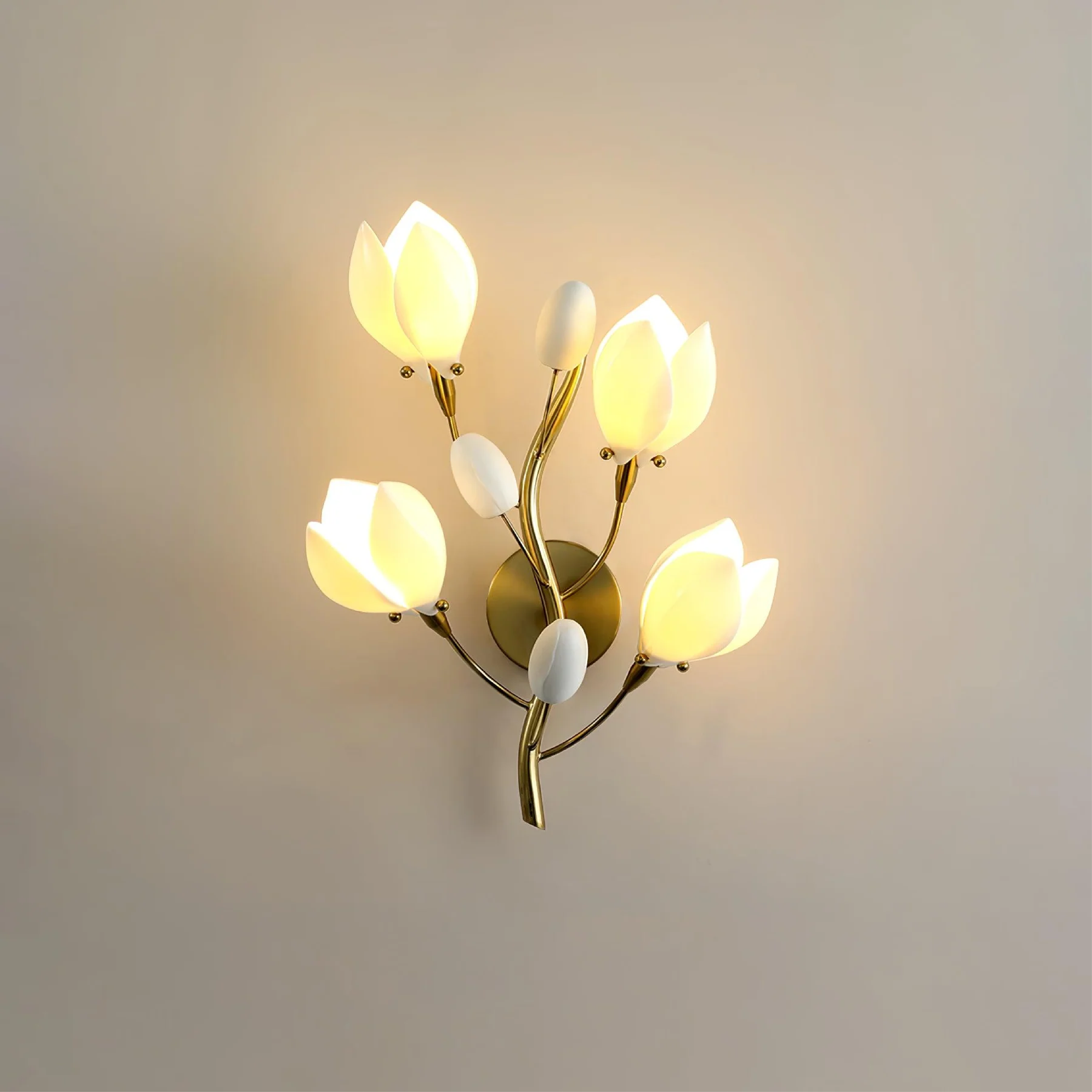 Keramik Blume Wandlampe