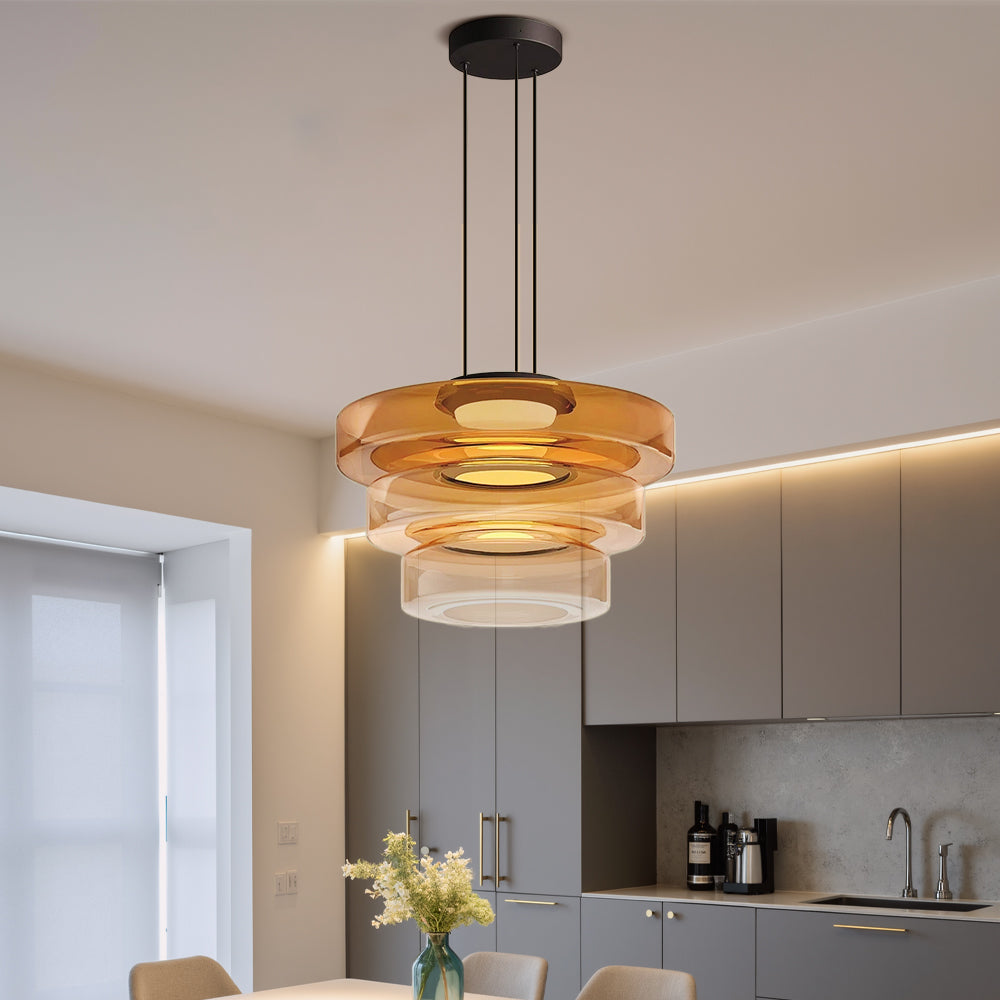 Dänische Glas Bauhaus Pendelleuchte