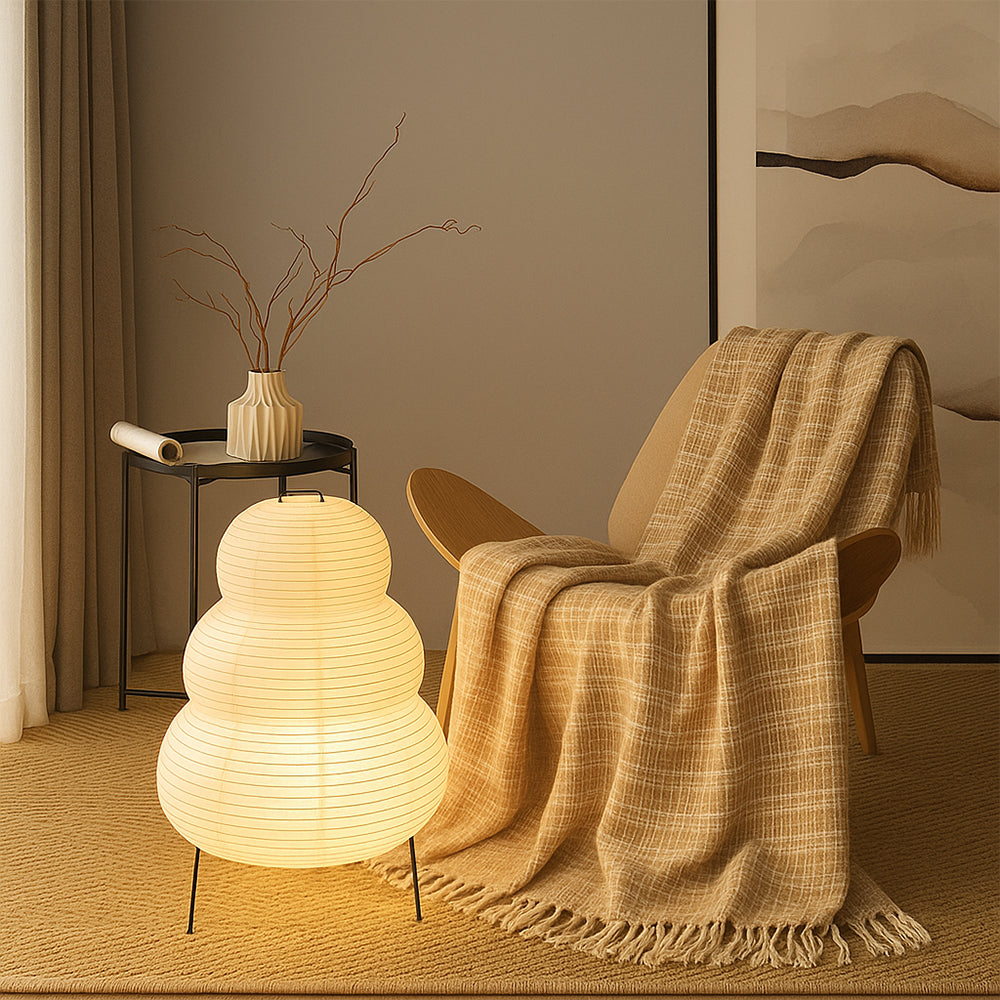 Tischlampe aus Reispapier