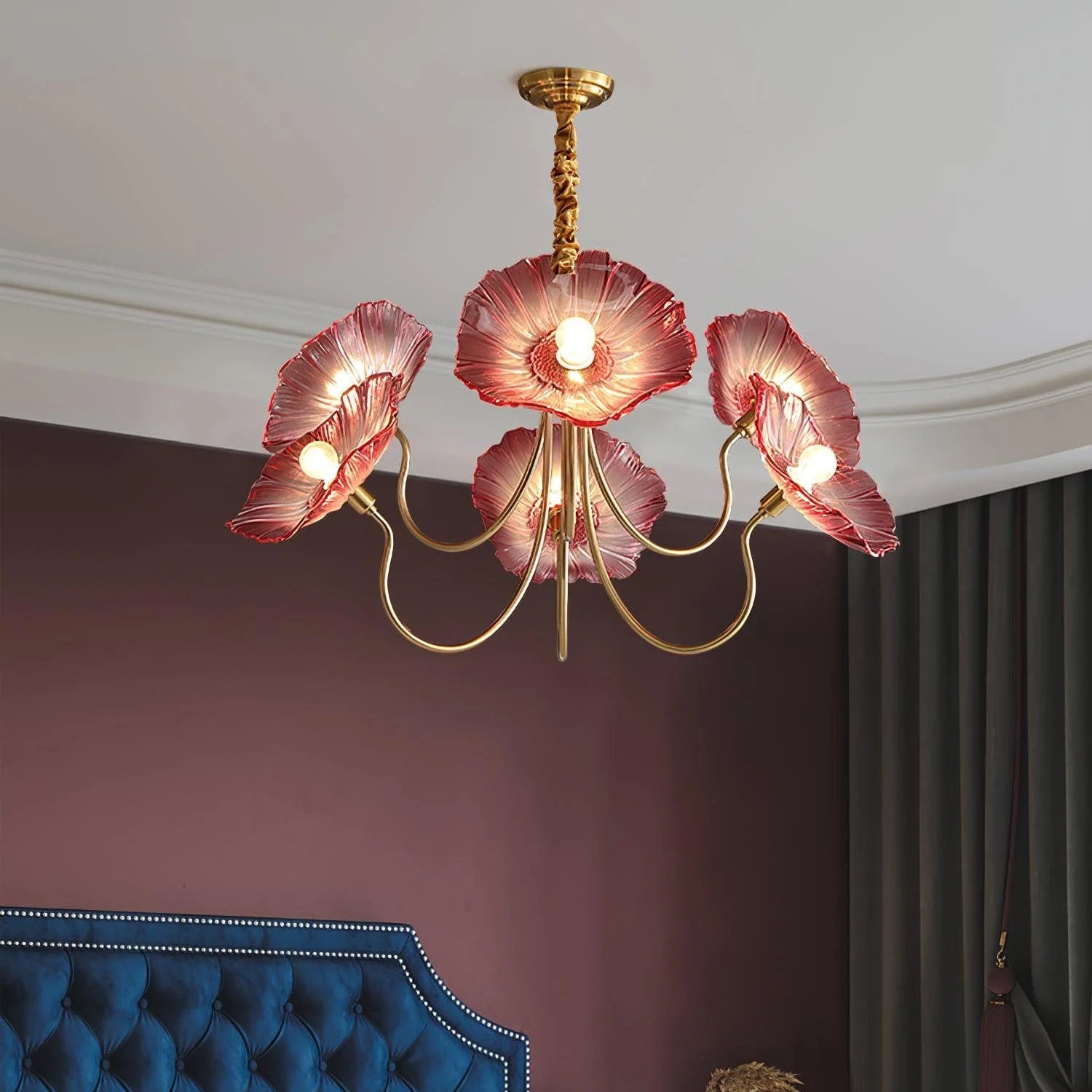 Lotus-Glasblatt-Kronleuchter