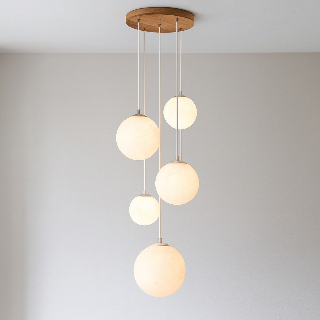 Nordischer Mondlampen-Treppenlüster