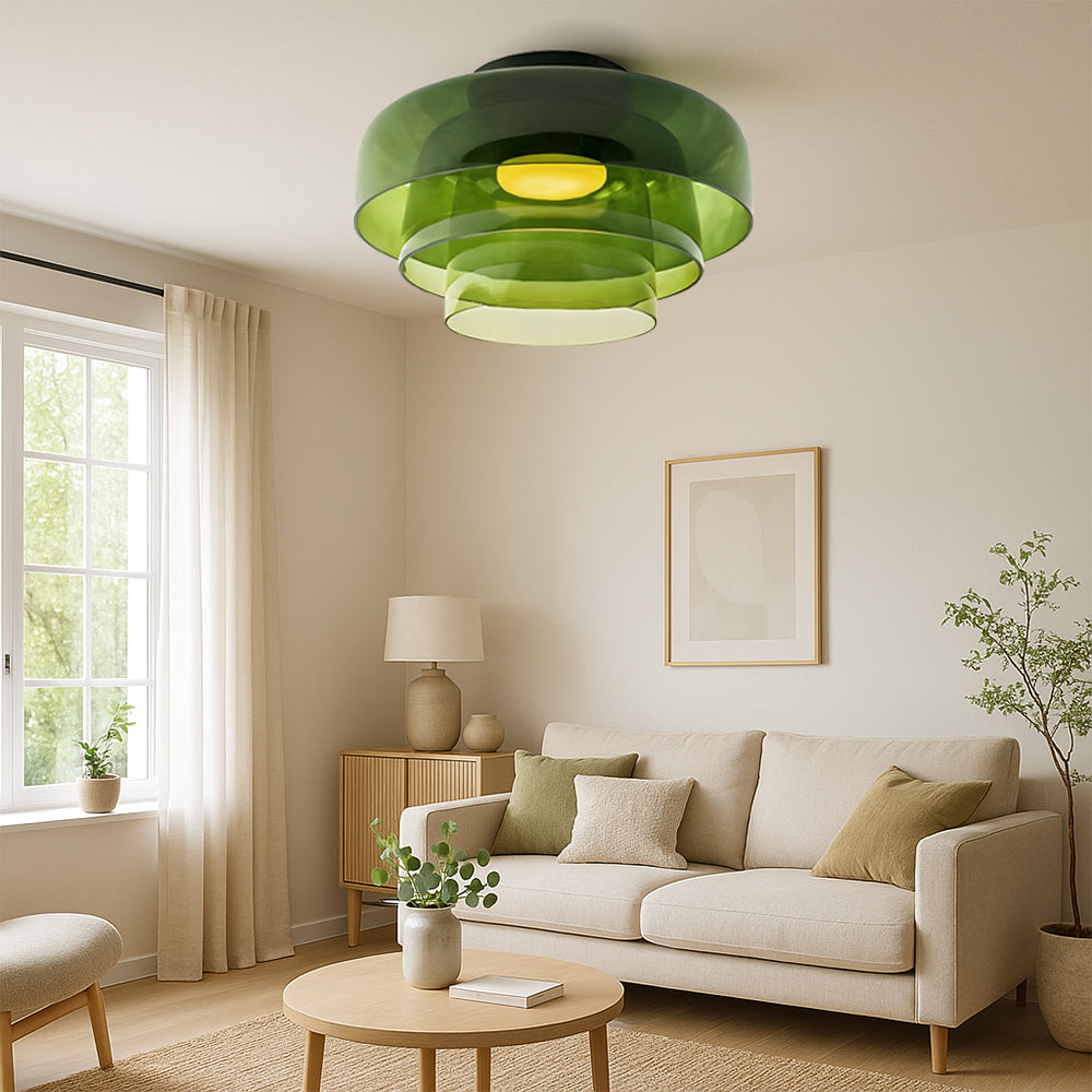 Nordische Bauhaus-Glas-Pendelleuchte in Schichten