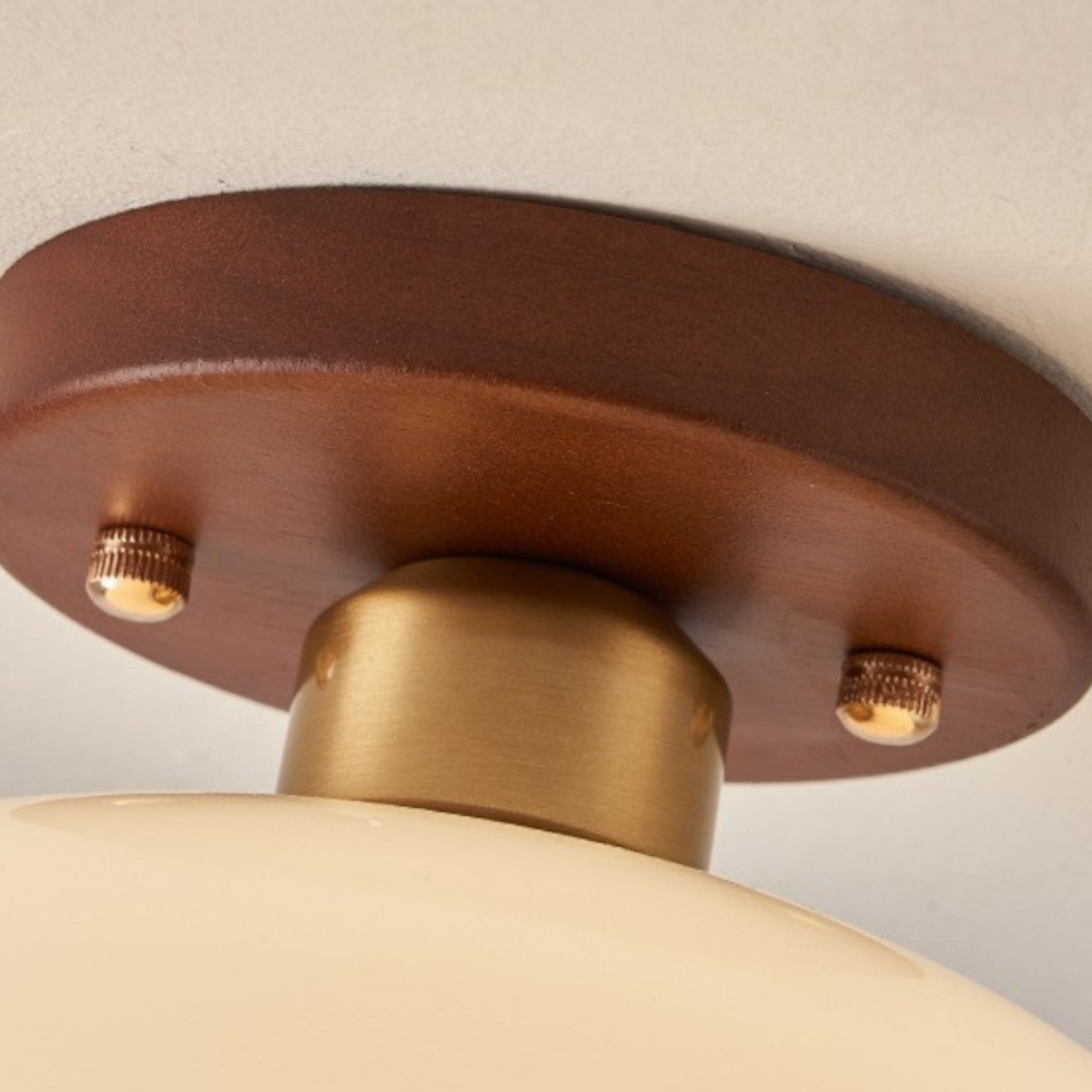 Französische Bauhaus-Deckenleuchte in Creme