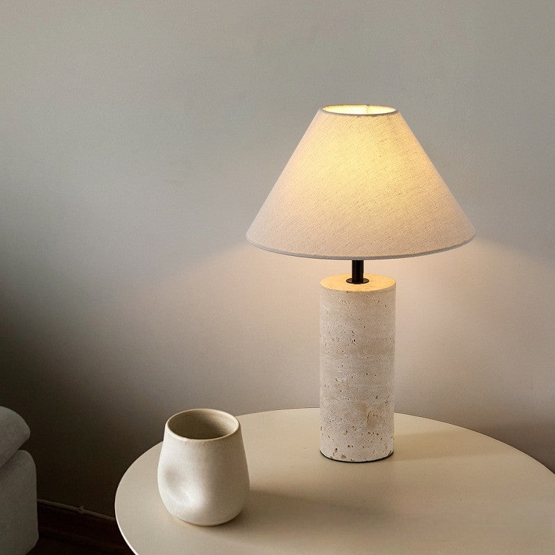 Lorie Marmor + Leinen Tischlampe