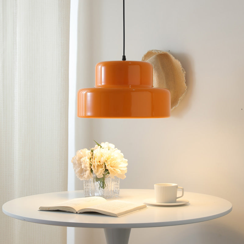 Italienische Orange Bauhaus Pendelleuchte