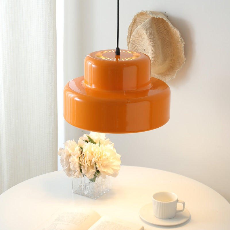 Italienische Orange Bauhaus Pendelleuchte