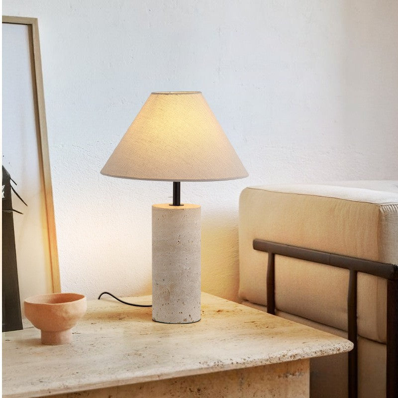 Lorie Marmor + Leinen Tischlampe