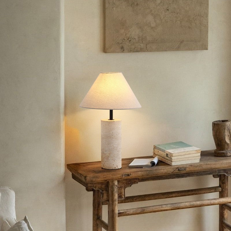 Lorie Marmor + Leinen Tischlampe