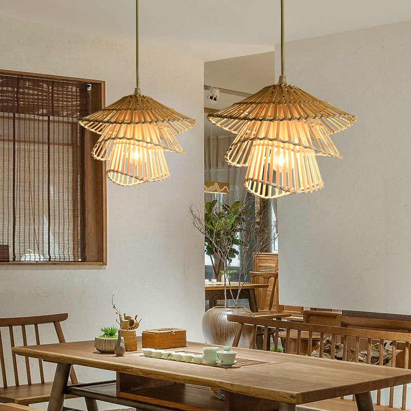 Rattan Holz Pendelleuchte