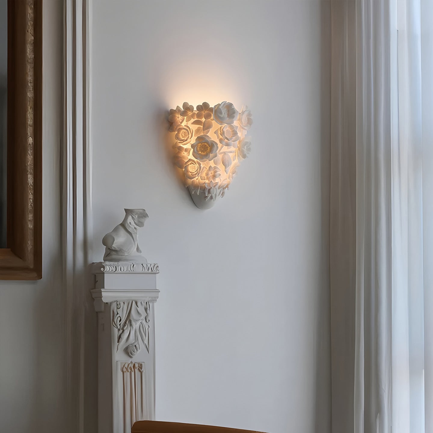 Keramik Blume Wandlampe