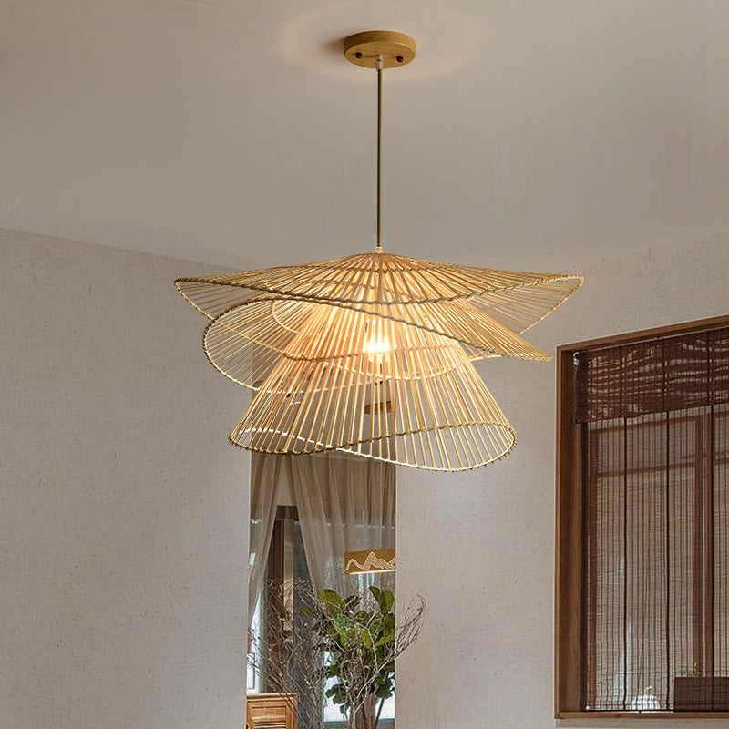 Rattan Holz Pendelleuchte