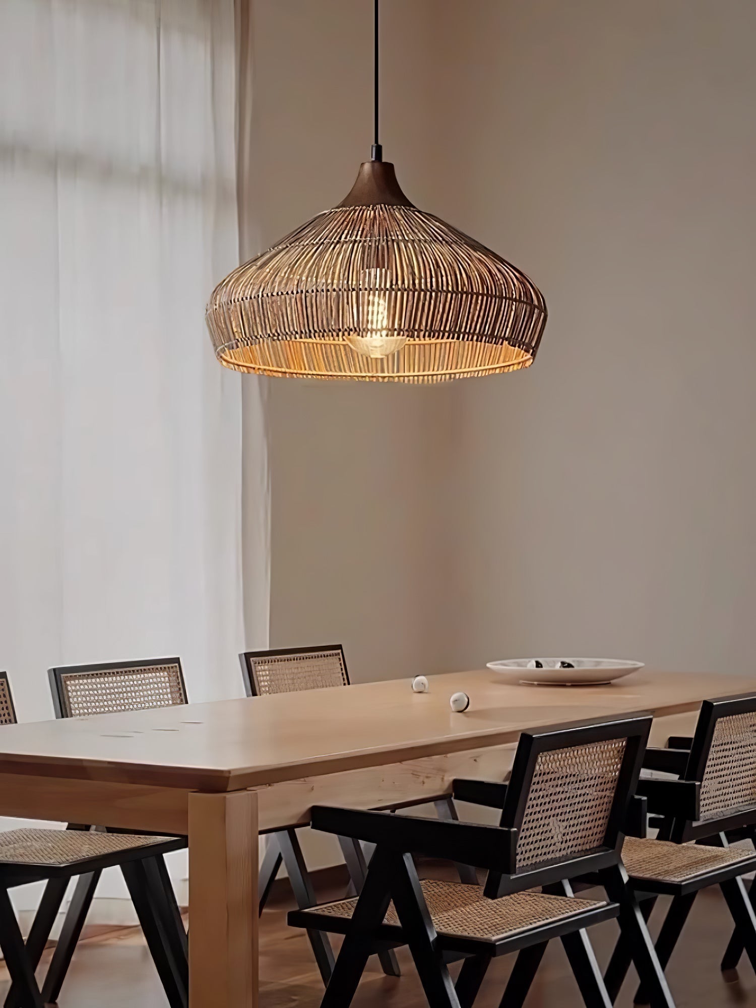 Wicker Rattan Pendelleuchte