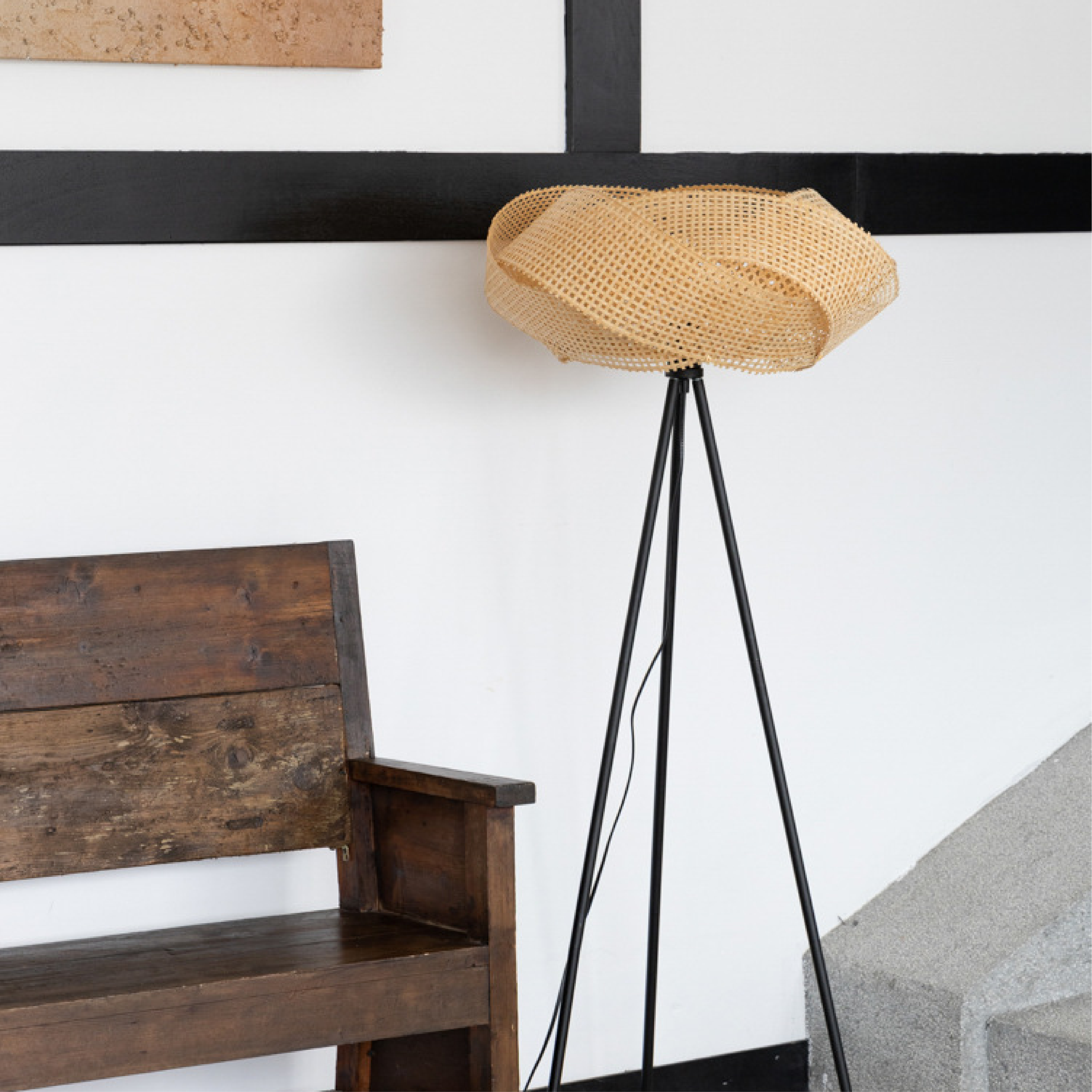 Stehlampe aus Bambus