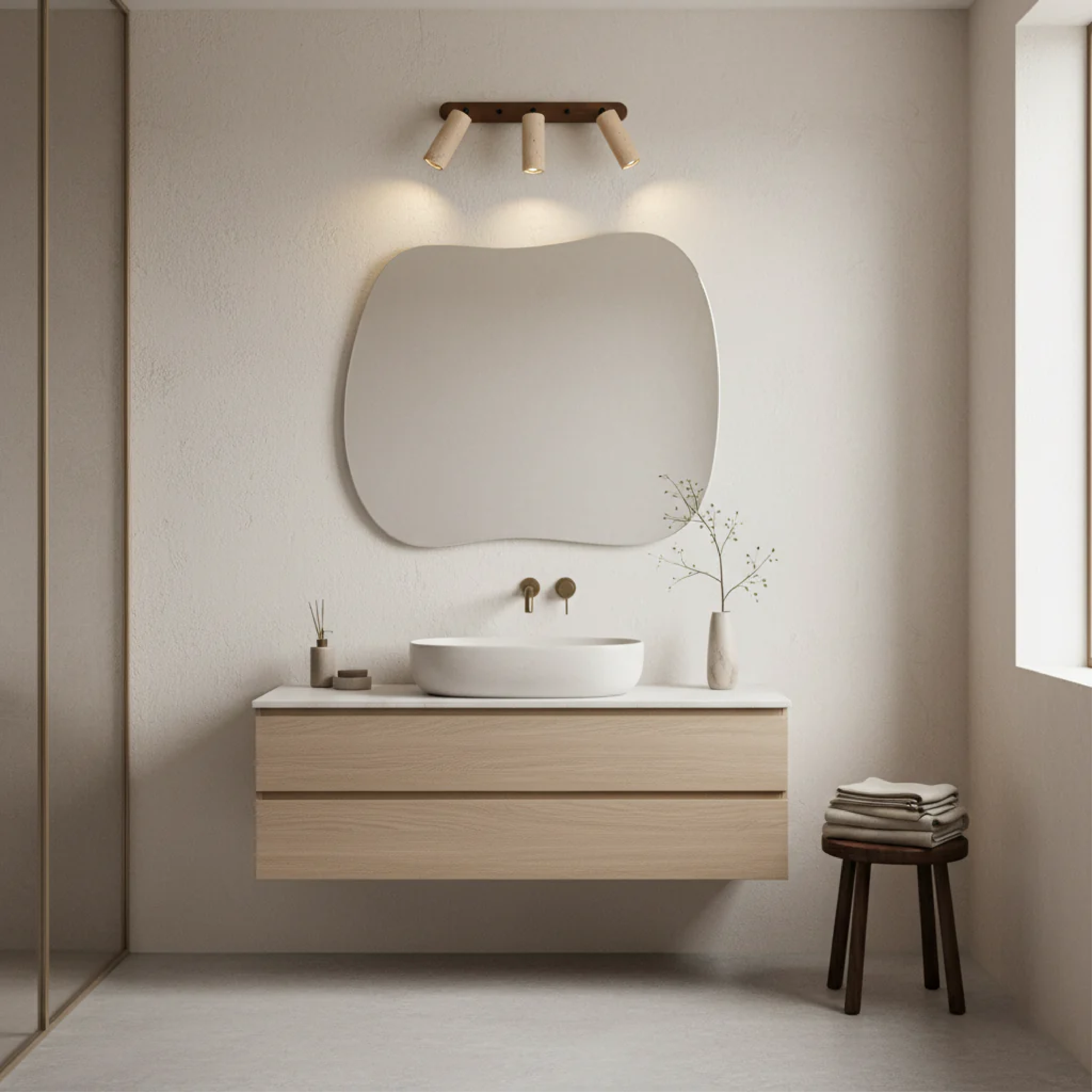 Drehbare Wandleuchte Travertin