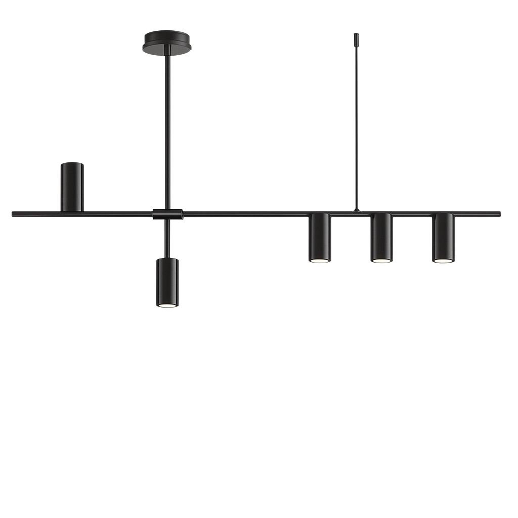 Minimalistische schwarze Küchenpendelleuchte