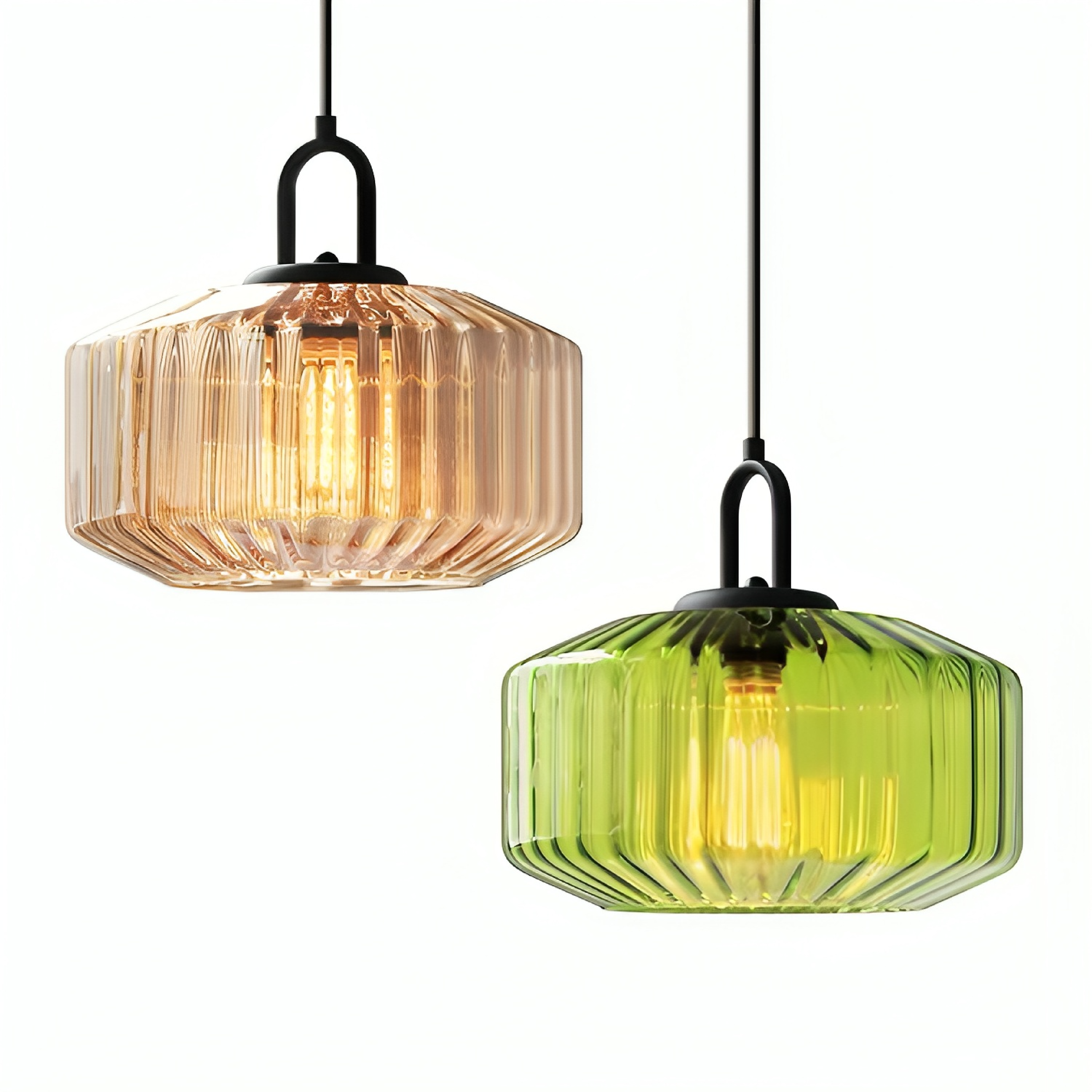 Pendelleuchte aus farbigem Glas