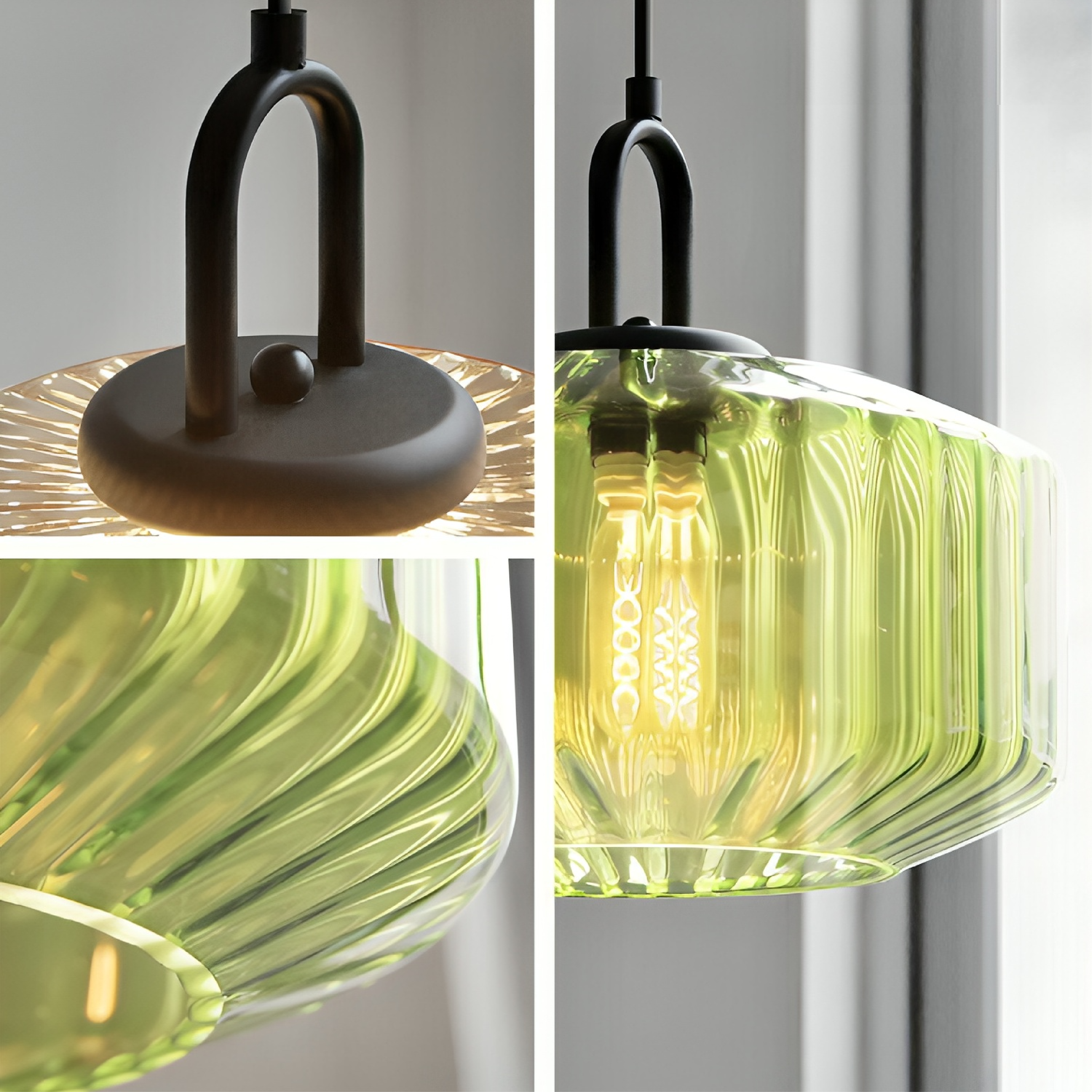 Pendelleuchte aus farbigem Glas