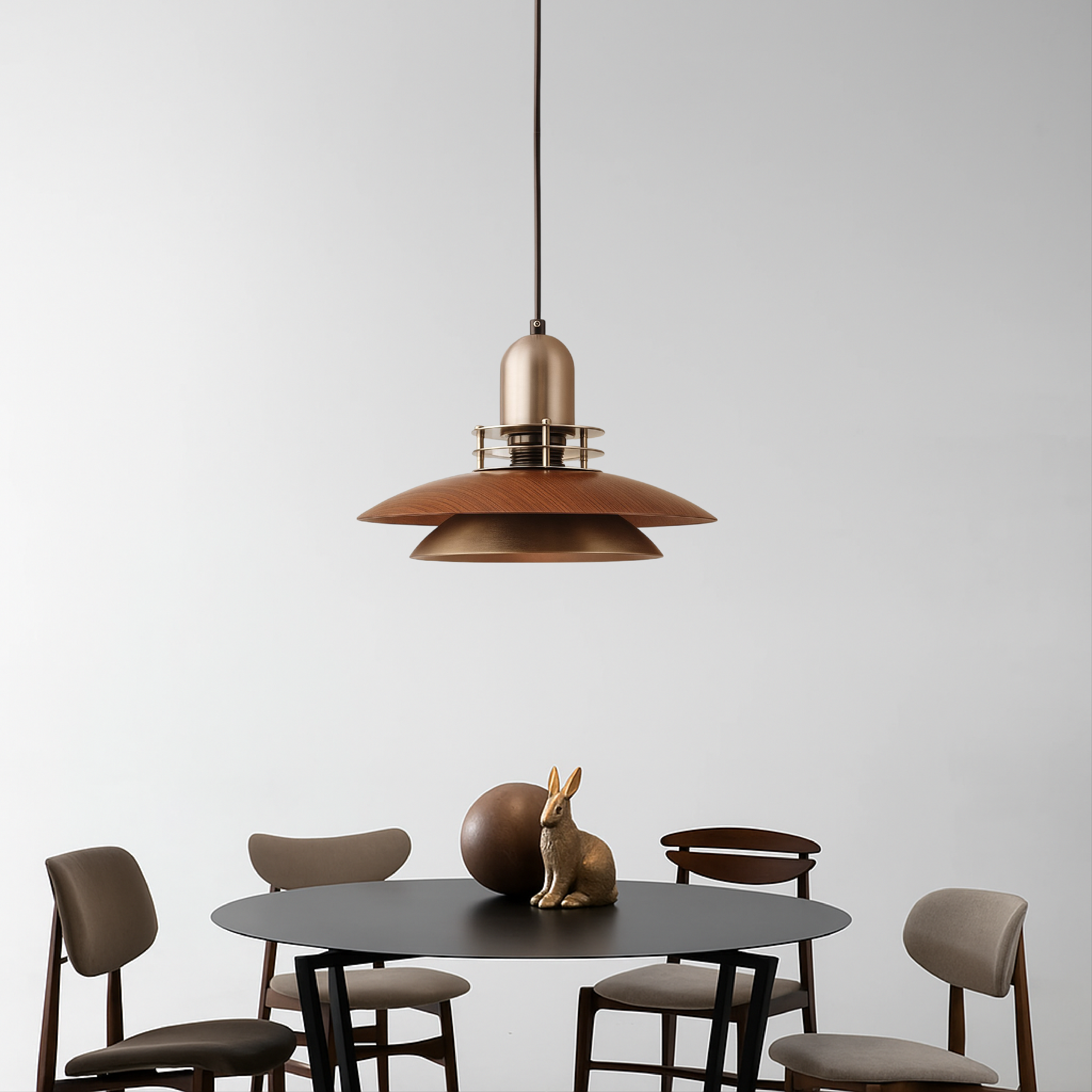 Walnuss Holz Schicht Pendelleuchte