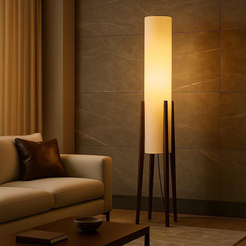 Stehlampe Nussbaum massiv